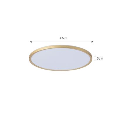 Brilagi - LED таванно осветително тяло за баня ULTRA SLIM, LED/24W/230V, Ø 42 cm, златисто, IP54