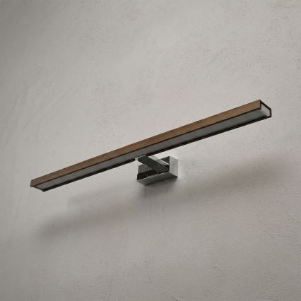 BRILAGI - LED осветление за огледало за баня WOODY MIRROR 3v1 LED/15W/230V 80 cm IP44 лъскав хром/дъб орех