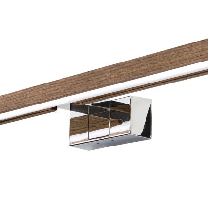 BRILAGI - LED осветление за огледало за баня WOODY MIRROR 3v1 LED/15W/230V 80 cm IP44 лъскав хром/дъб орех