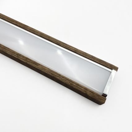BRILAGI - LED осветление за огледало за баня WOODY MIRROR 3v1 LED/15W/230V 80 cm IP44 лъскав хром/дъб орех