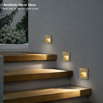 Brilagi - LED осветително тяло за стълби STEP LIGHT LED/1,5W/230V IP44 златно