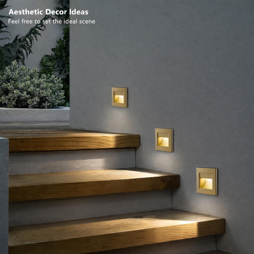 Brilagi - LED осветително тяло за стълби STEP LIGHT LED/1,5W/230V IP44 златно