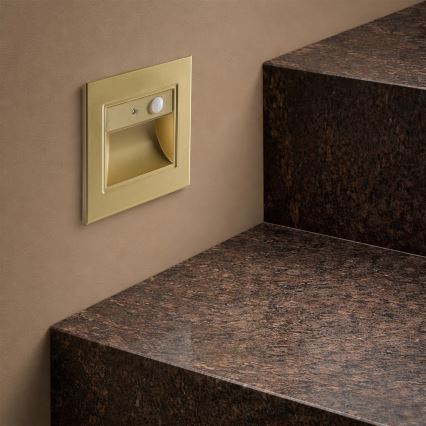 Brilagi - LED осветително тяло за стълбище със сензор STEP LIGHT LED/1,5W/230V IP44 златисто