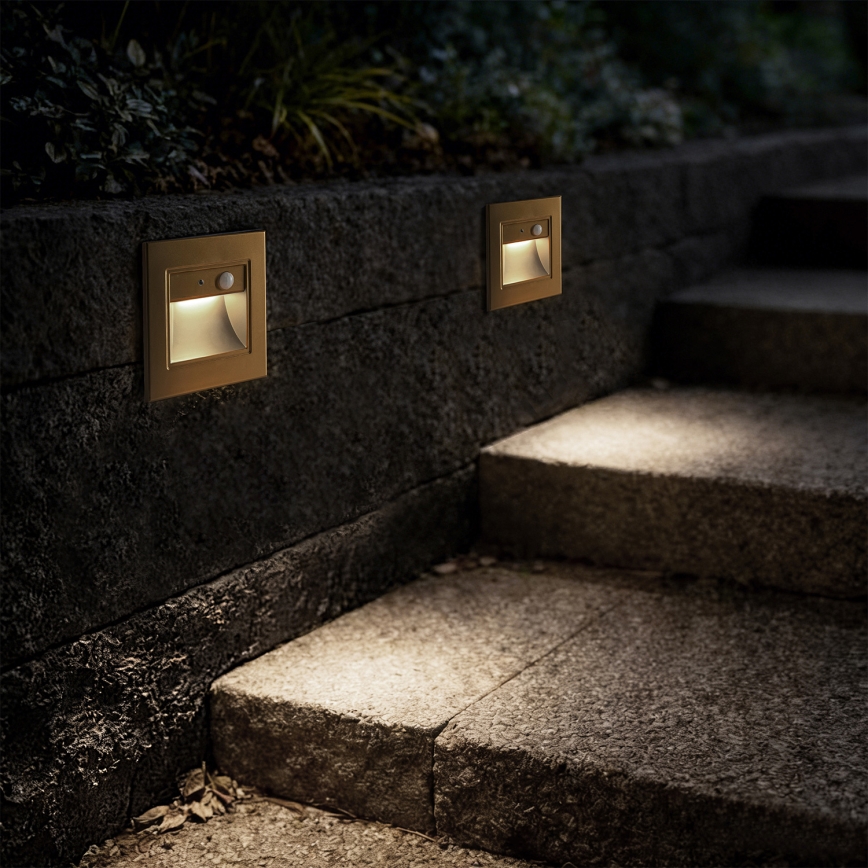 Brilagi - LED осветително тяло за стълбище със сензор STEP LIGHT LED/1,5W/230V IP44 златисто