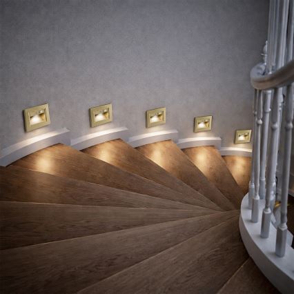Brilagi - LED осветително тяло за стълбище със сензор STEP LIGHT LED/1,5W/230V IP44 златисто