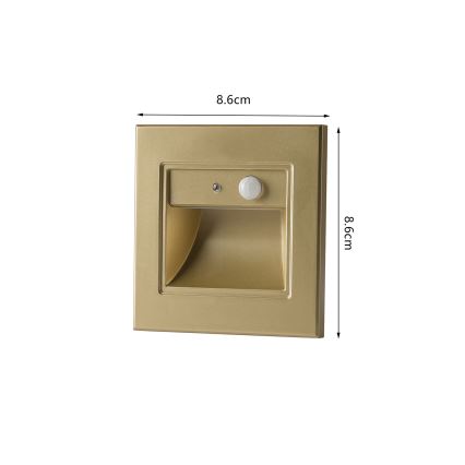 Brilagi - LED осветително тяло за стълбище със сензор STEP LIGHT LED/1,5W/230V IP44 златисто