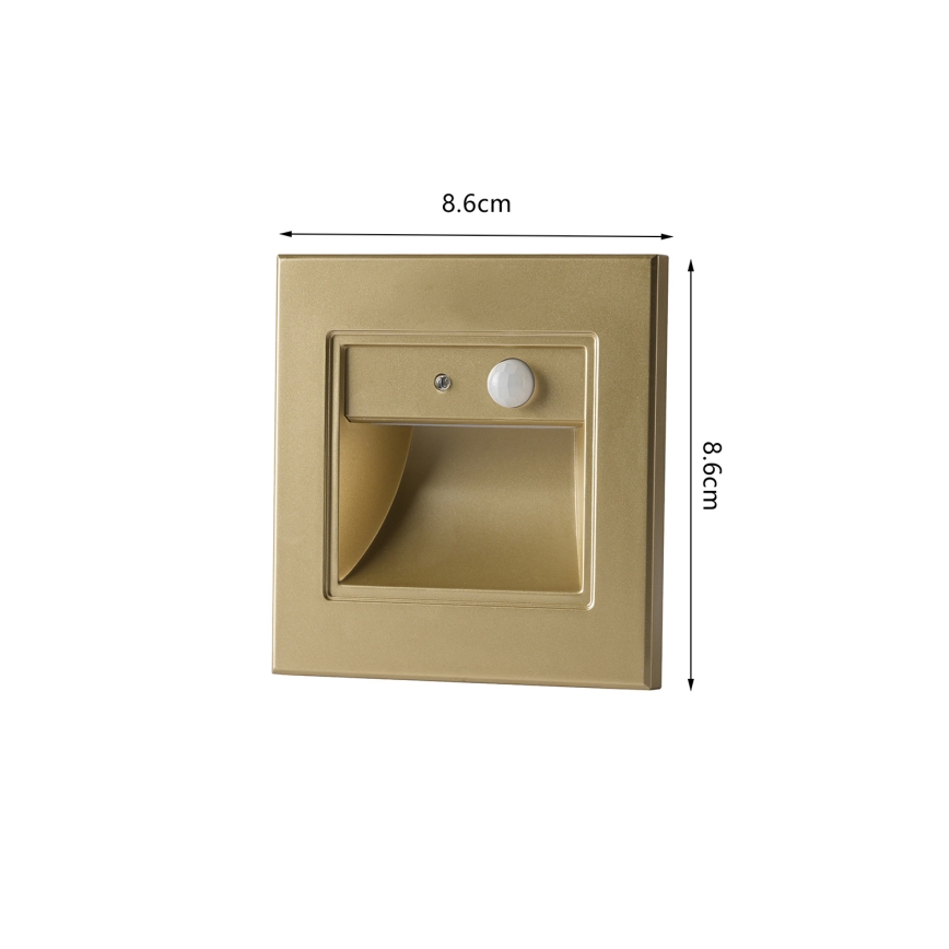 Brilagi - LED осветително тяло за стълбище със сензор STEP LIGHT LED/1,5W/230V IP44 златисто