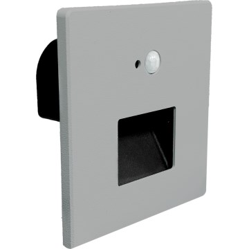 Brilagi - LED осветително тяло за стълби със сензор за движение и сумрак JACK LED/3W/230V 3000/4000/6500K IP65 сиво