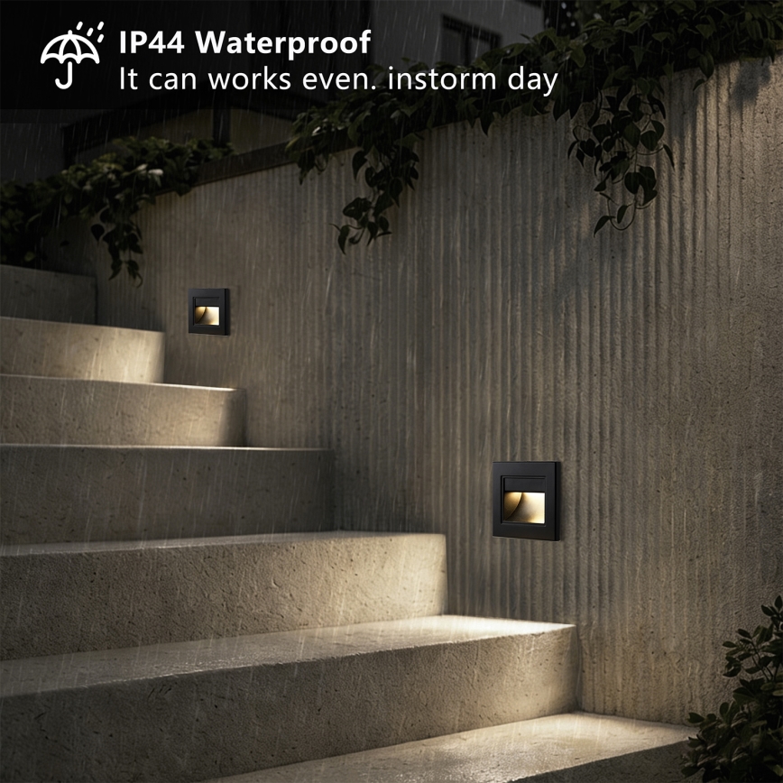 Brilagi - LED осветително тяло за стъпала STEP LIGHT LED/1,5W/230V IP44 черно