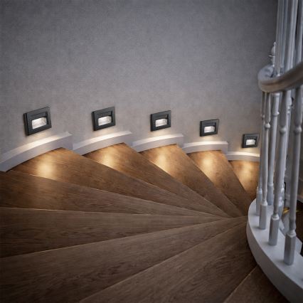 Brilagi - LED осветително тяло за стъпала STEP LIGHT LED/1,5W/230V IP44 черно