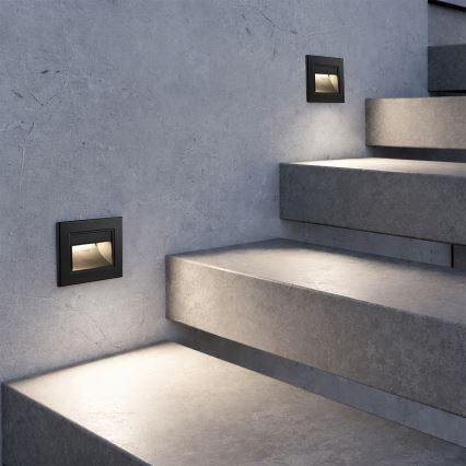 Brilagi - LED осветително тяло за стъпала STEP LIGHT LED/1,5W/230V IP44 черно