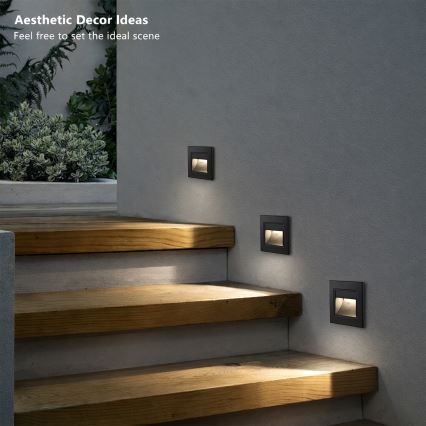 Brilagi - LED осветително тяло за стъпала STEP LIGHT LED/1,5W/230V IP44 черно