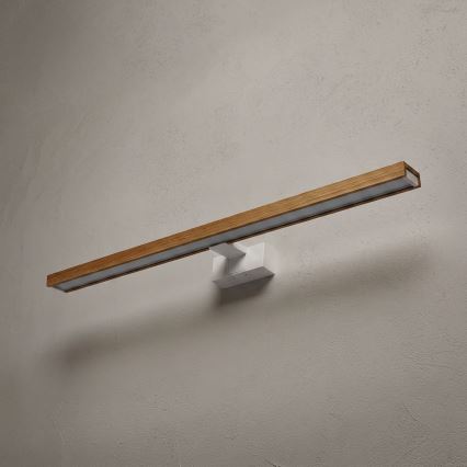 Brilagi - LED осветление за огледало за баня 3 в 1 WOODY MIRROR LED/15W/230V 80 cm IP44 бял/дъб