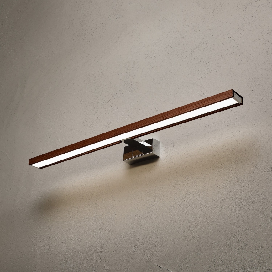 BRILAGI - LED осветление за огледало за баня 3 в 1 WOODY MIRROR LED/15W/230V 80 cm IP44 лъскав хром/дъб череша