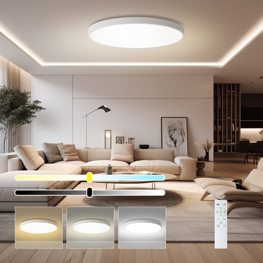 Brilagi - LED Димируемо потолно осветление POOL SMART LED/128W/230V 3000-6000K Ø 100 см Wi-Fi Tuya бяло + дистанционно управление