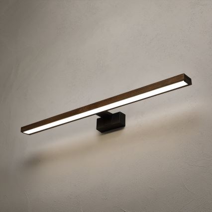 Brilagi - LED осветление за огледало за баня 3 в 1 WOODY MIRROR LED/15W/230V 80 см IP44 черно/дъб орех