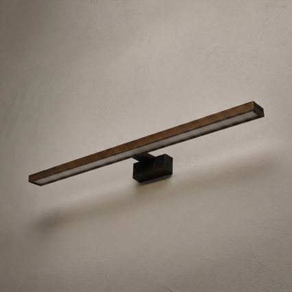 Brilagi - LED осветление за огледало за баня 3 в 1 WOODY MIRROR LED/15W/230V 80 см IP44 черно/дъб орех