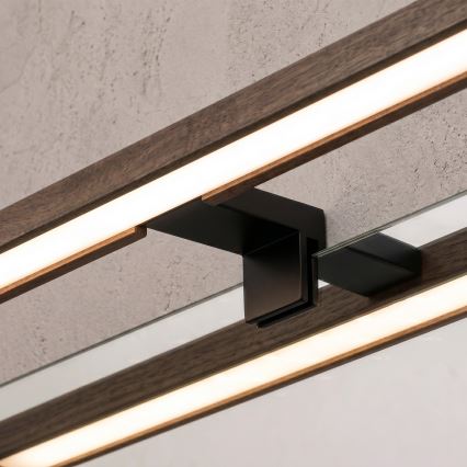Brilagi - LED осветление за огледало за баня 3 в 1 WOODY MIRROR LED/15W/230V 80 см IP44 черно/дъб орех