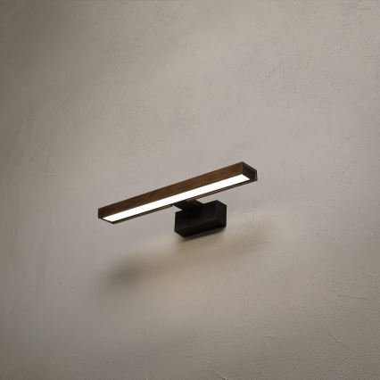 Brilagi - LED осветление за огледало за баня 3в1 WOODY MIRROR LED/8W/230V 40 cm IP44 черно/дъб-орех