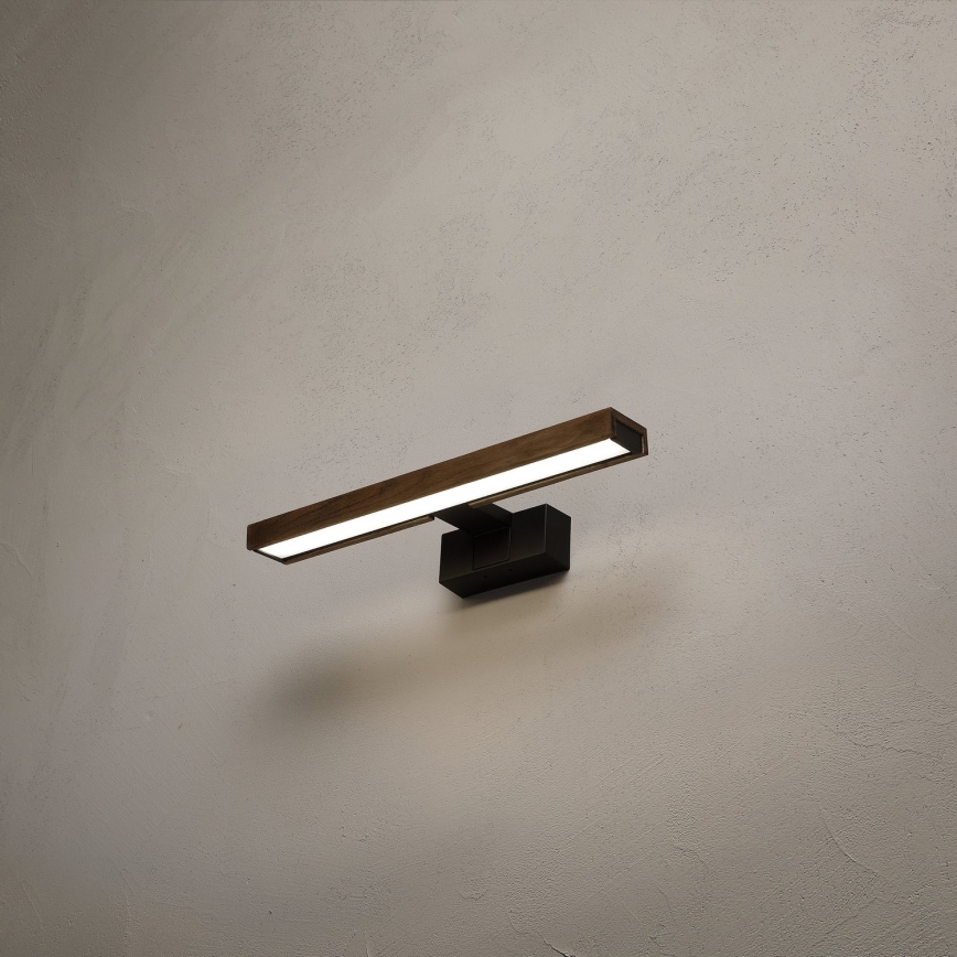 Brilagi - LED осветление за огледало за баня 3в1 WOODY MIRROR LED/8W/230V 40 cm IP44 черно/дъб-орех