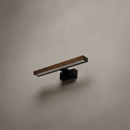 Brilagi - LED осветление за огледало за баня 3в1 WOODY MIRROR LED/8W/230V 40 cm IP44 черно/дъб-орех