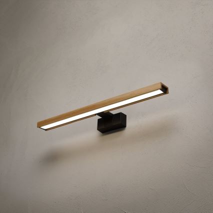 Brilagi - LED огледално осветление за баня 3 в 1 WOODY MIRROR LED/12W/230V 60 cm IP44 черно/дъб