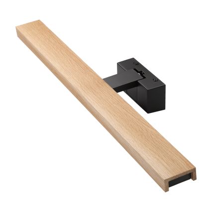 Brilagi - LED огледално осветление за баня 3 в 1 WOODY MIRROR LED/12W/230V 60 cm IP44 черно/дъб