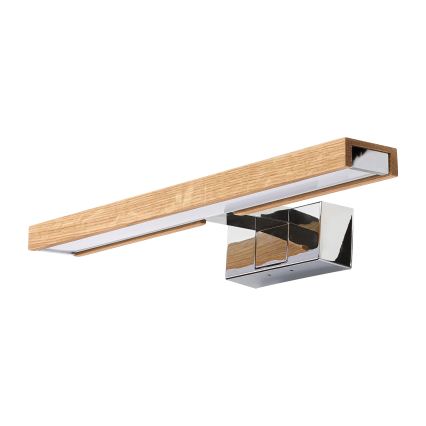 Brilagi - LED осветление за огледало за баня 3 в 1 WOODY MIRROR LED/8W/230V 40 cm IP44 лъскав хром/дъб