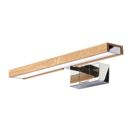 Brilagi - LED осветление за огледало за баня 3 в 1 WOODY MIRROR LED/8W/230V 40 cm IP44 лъскав хром/дъб