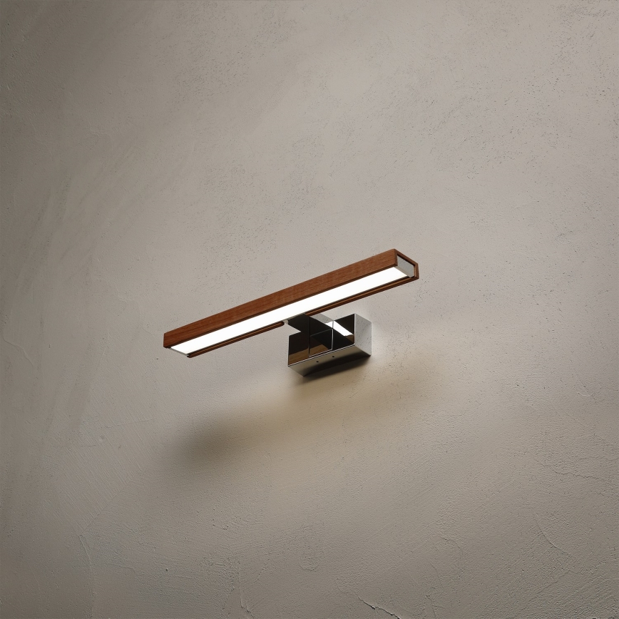 Brilagi - LED осветление за огледало за баня 3-в-1 WOODY MIRROR LED/8W/230V 40 cm IP44 лъскав хром/дъб череша