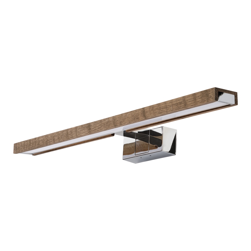 Brilagi - LED осветление за огледало за баня 3 в 1 WOODY MIRROR LED/12W/230V 60 cm IP44 лъскав хром/дъб орех