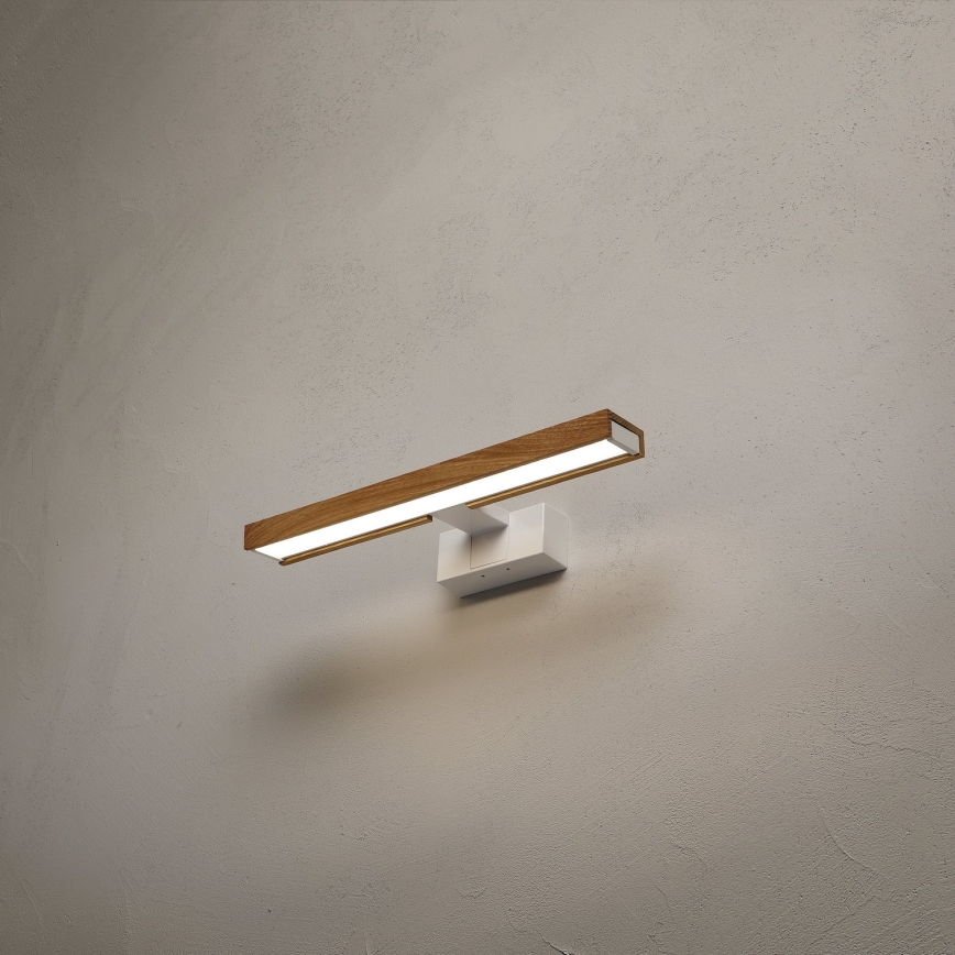 Brilagi - LED осветление 3 в 1 за огледало за баня WOODY MIRROR LED/8W/230V 40 cm IP44 бяло/дъб