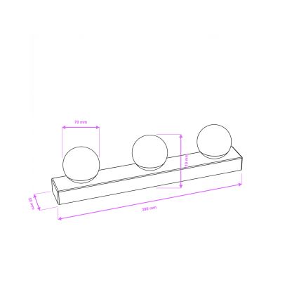 Brilagi - LED осветление за огледало за баня HOLLYWOOD 3xLED/3W/230V 39 cm IP44 черно