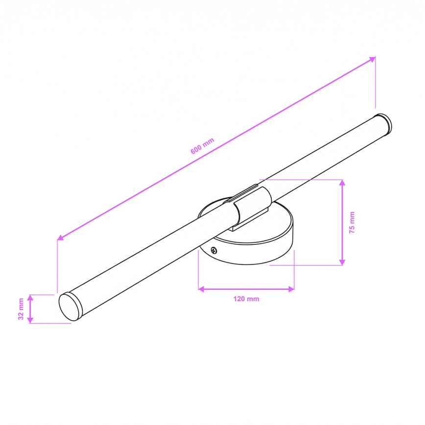 Brilagi - LED огледално осветление LARA LED/10W/230V 60 cm IP44 златисто