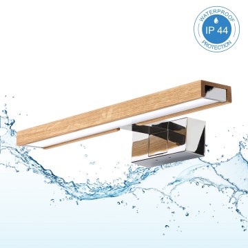 Brilagi - LED осветление за огледало в банята WOODY MIRROR 3 в 1 LED/8W/230V 40 см IP44 лъскав хром/дъб