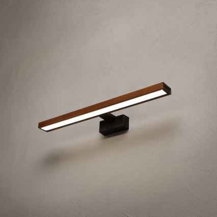 Brilagi - LED осветление за огледало в банята 3 в 1 WOODY MIRROR LED/12W/230V 60 см IP44 черно/дъб череша