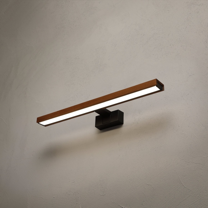 Brilagi - LED осветление за огледало в банята 3 в 1 WOODY MIRROR LED/12W/230V 60 см IP44 черно/дъб череша