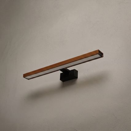 Brilagi - LED осветление за огледало в банята 3 в 1 WOODY MIRROR LED/12W/230V 60 см IP44 черно/дъб череша