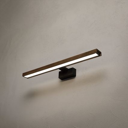 Brilagi - LED осветление за огледало за баня 3в1 WOODY MIRROR LED/12W/230V IP44 черно/дъб орех