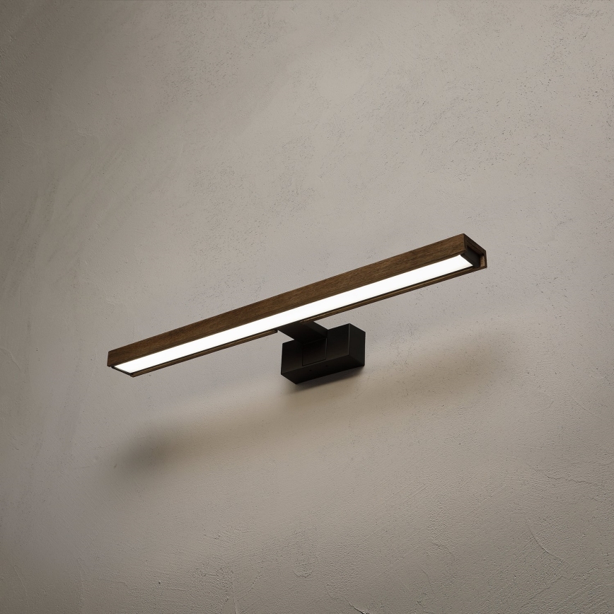 Brilagi - LED осветление за огледало за баня 3в1 WOODY MIRROR LED/12W/230V IP44 черно/дъб орех