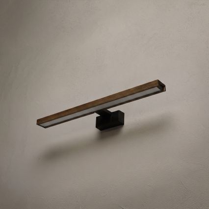 Brilagi - LED осветление за огледало за баня 3в1 WOODY MIRROR LED/12W/230V IP44 черно/дъб орех