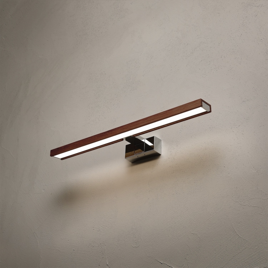 Brilagi - LED осветление за огледало за баня 3 в 1 WOODY MIRROR LED/12W/230V 60 см IP44 лъскав хром/дъб череша