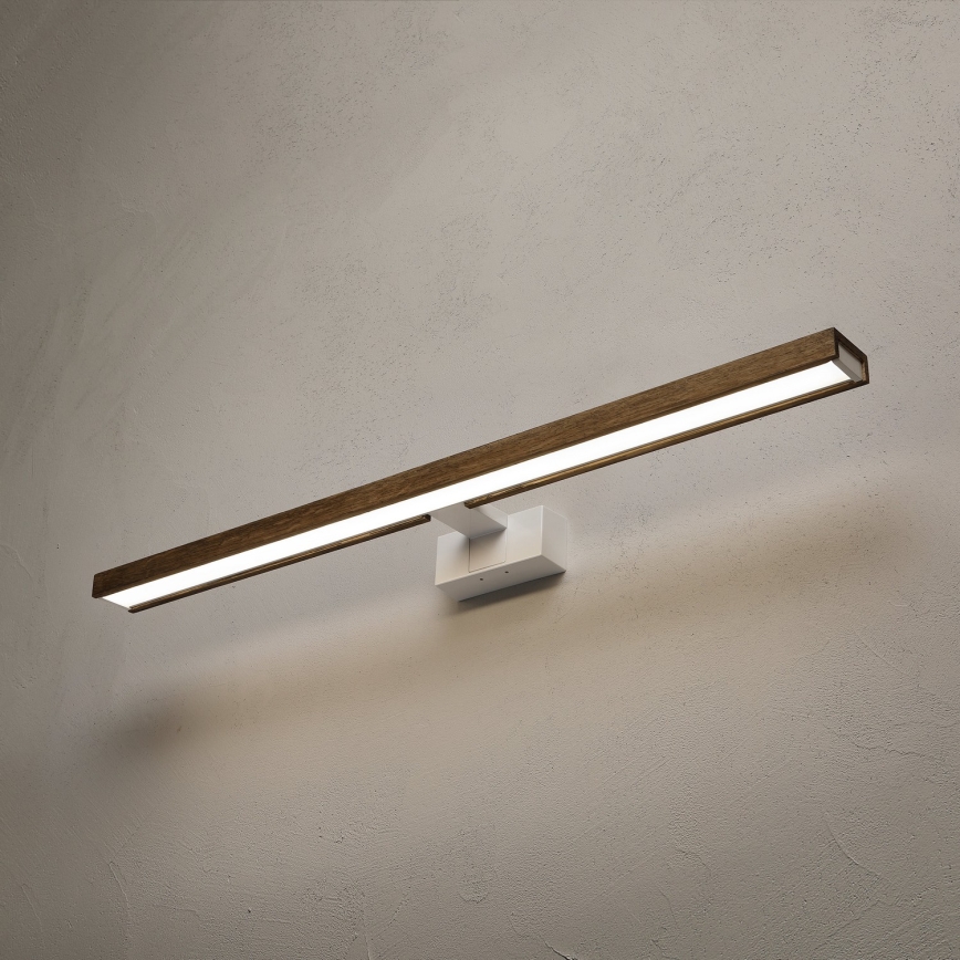 Brilagi - LED осветление за огледало за баня 3в1 WOODY MIRROR LED/15W/230V 80 cm IP44 бял/дъб орех