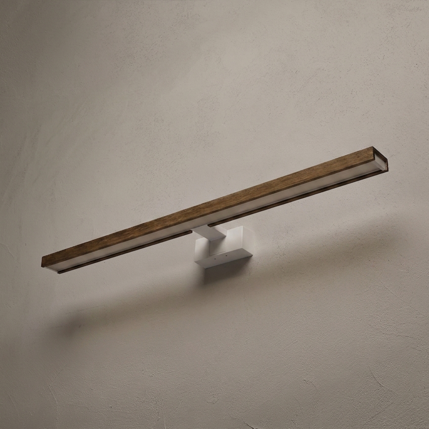 Brilagi - LED осветление за огледало за баня 3в1 WOODY MIRROR LED/15W/230V 80 cm IP44 бял/дъб орех