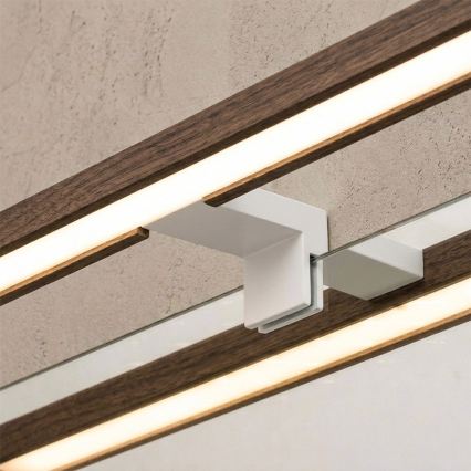 Brilagi - LED осветление за огледало за баня 3в1 WOODY MIRROR LED/15W/230V 80 cm IP44 бял/дъб орех
