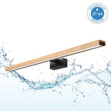 Brilagi - LED осветление за огледало за баня 3 в 1 WOODY MIRROR LED/15W/230V 80 cm IP44 черно/дъб