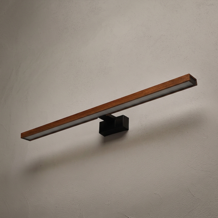 Brilagi - LED осветление за огледало за баня 3 в 1 WOODY MIRROR LED/15W/230V 80 cm IP44 черно/dъб череша