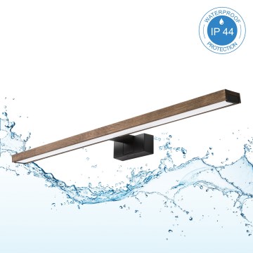 Brilagi - LED осветление за огледало за баня 3 в 1 WOODY MIRROR LED/15W/230V 80 см IP44 черно/дъб орех