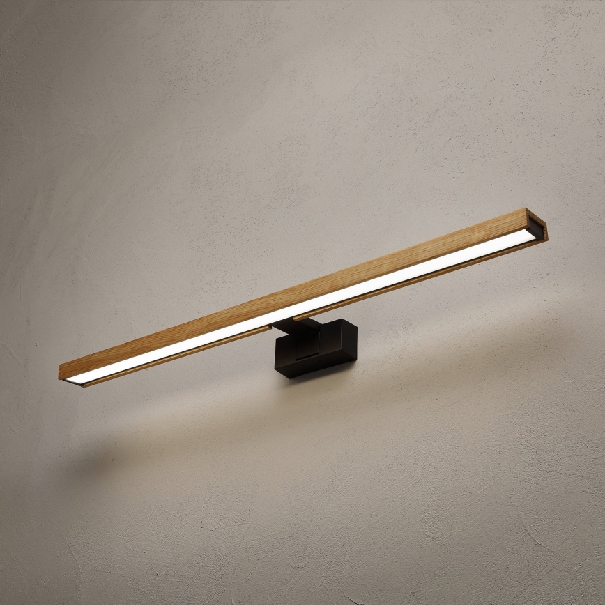Brilagi - LED осветление за огледало за баня 3 в 1 WOODY MIRROR LED/15W/230V 80 cm IP44 черно/дъб