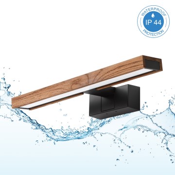 Brilagi - LED осветление за огледало за баня 3 в 1 WOODY MIRROR LED/8W/230V 40 см IP44 черно/дъб